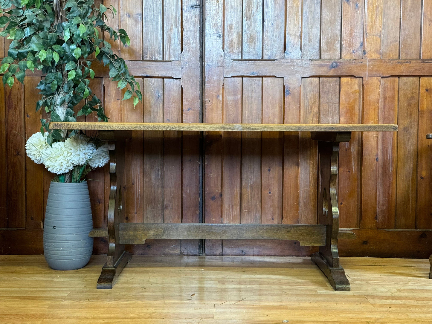 Vintage Solid Oak Refectory Table \ Rustic Dining Table \Farmhouse Kitchen Table