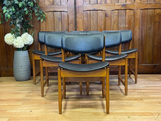 Set of Mid Century Teak Dining Chairs by White and Newton \ Danish Style Chairs