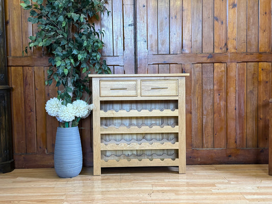 Cotswold Company Wine Console Table \ Solid Oak Drinks Cabinet Sideboard