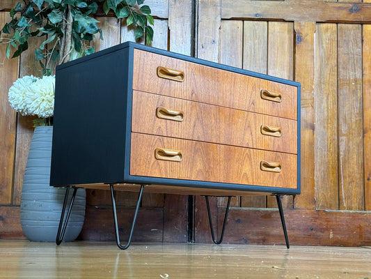 Vintage G Plan Chest of Drawers \ Mid Century Teak Storage Cabinet \ Bedside