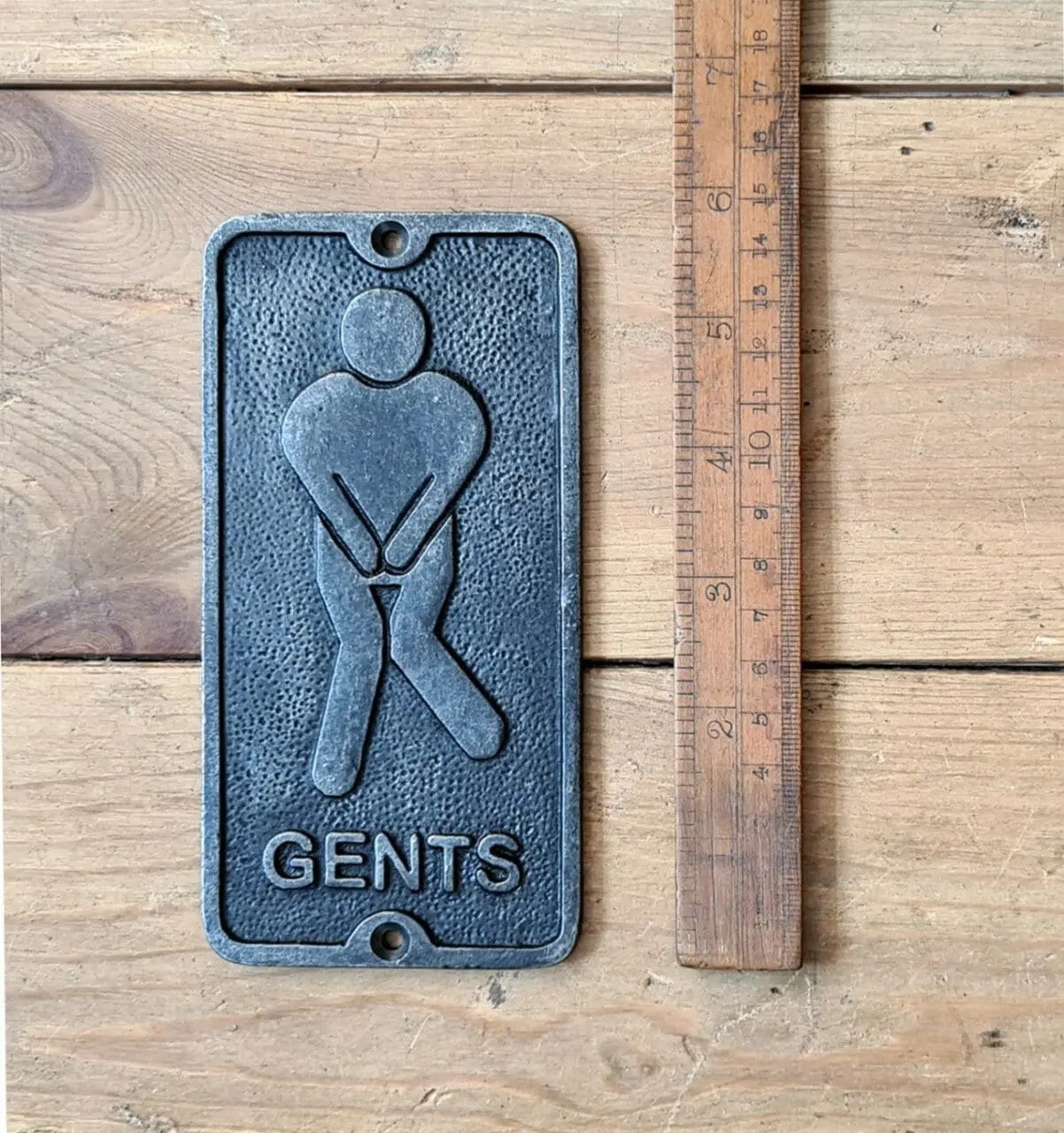 GENTS \ Cast Iron Toilet Room Door Plaque Wall Sign \ Vintage Retro Bathroom Industrial \