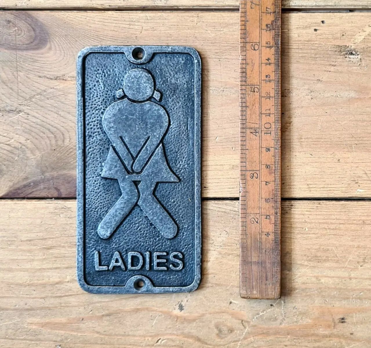 LADIES & GENTS \ Cast Iron Toilet Room Door Plaque Wall Sign \ Vintage Retro Bathroom Industrial \