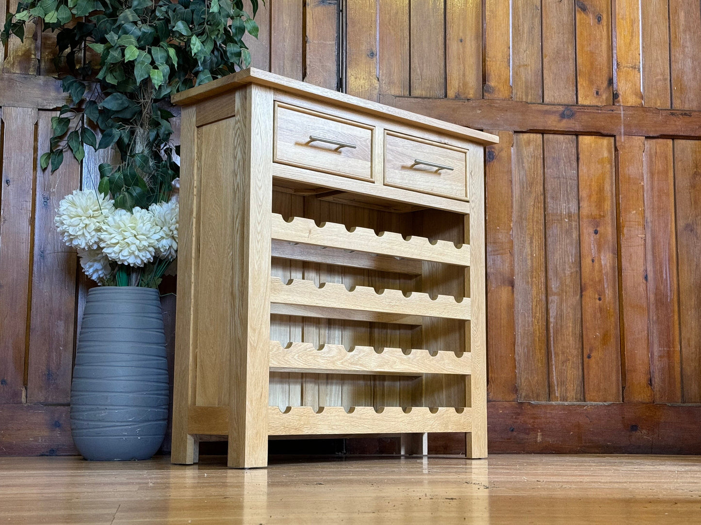 Cotswold Company Wine Console Table \ Solid Oak Drinks Cabinet Sideboard