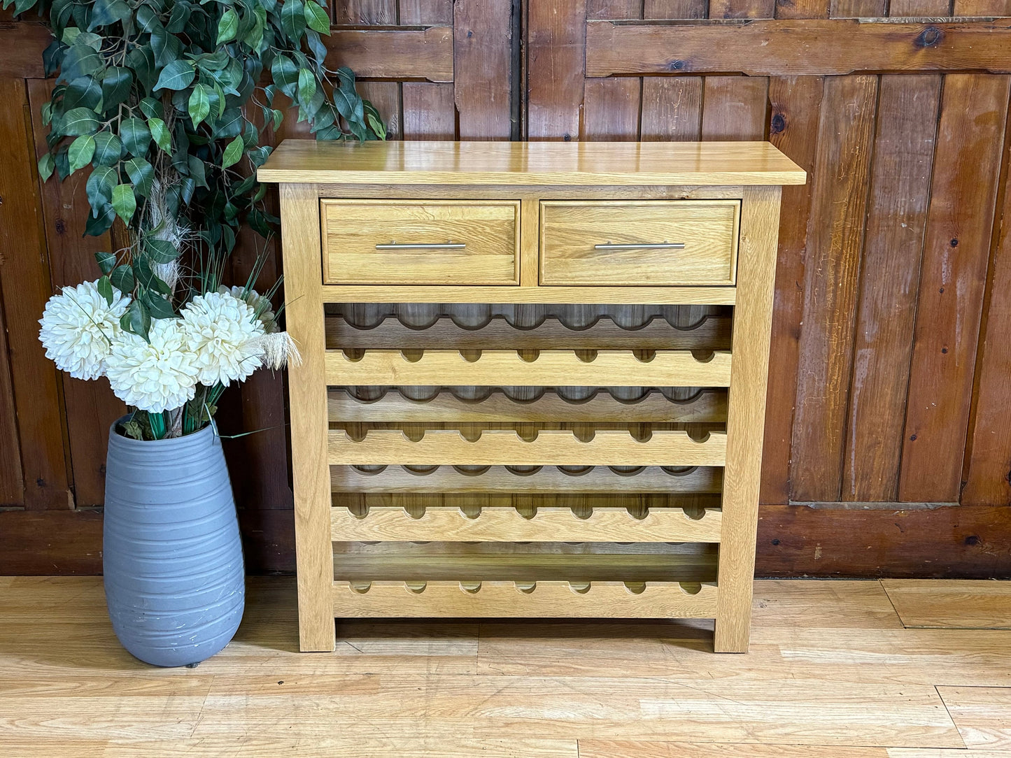 Cotswold Company Wine Console Table \ Solid Oak Drinks Cabinet Sideboard