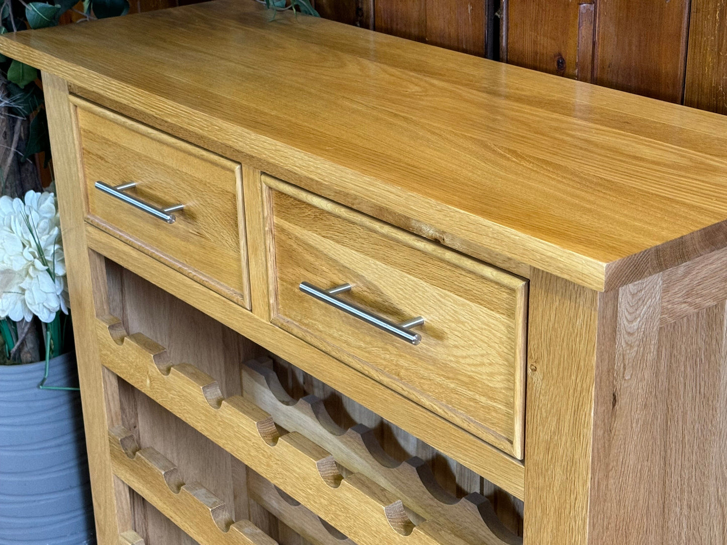 Cotswold Company Wine Console Table Solid Oak Drinks Cabinet Sideboard